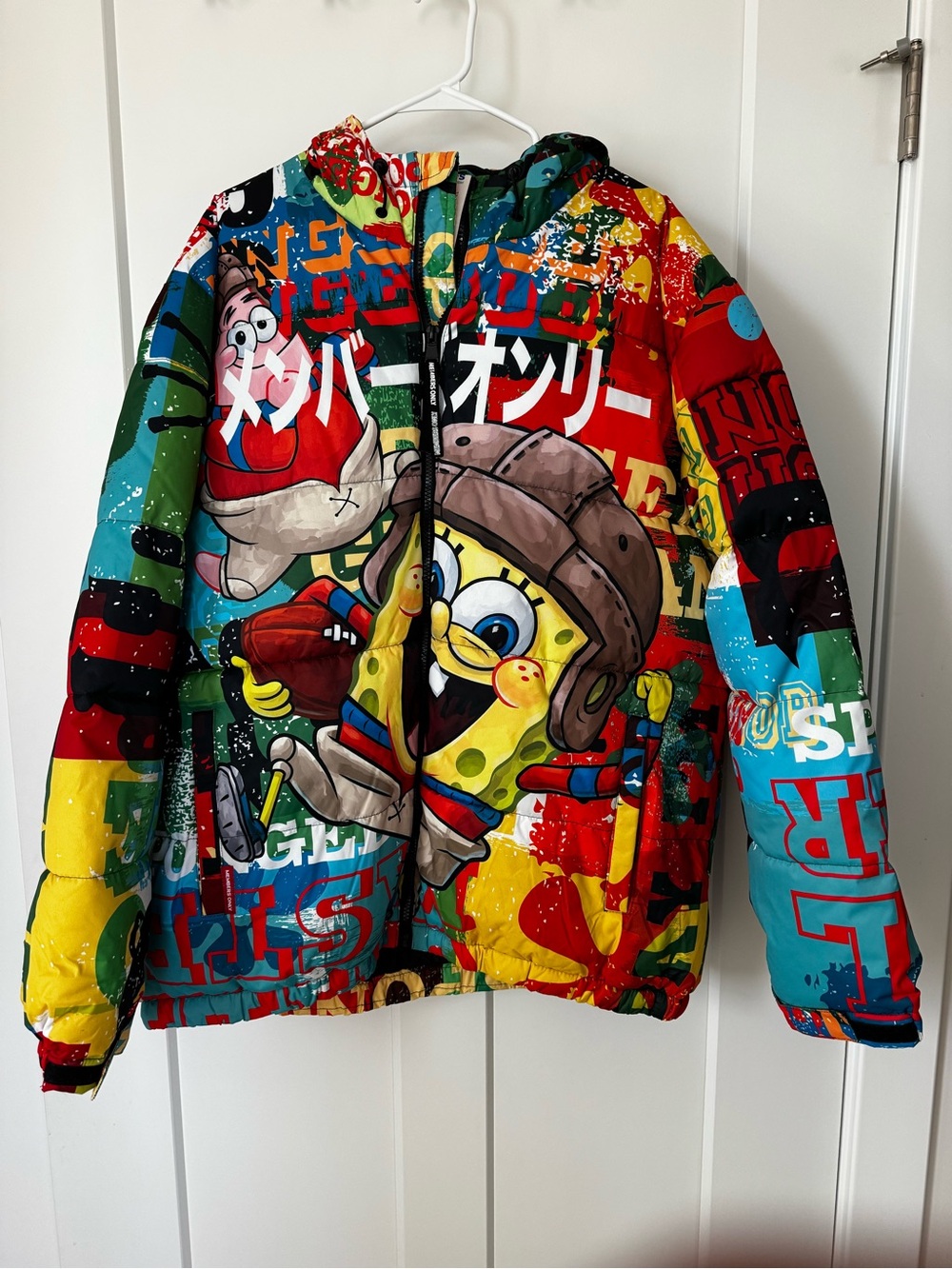 Members Only Men’s Multicolor SpongeBob Graphic Puffer Jacket